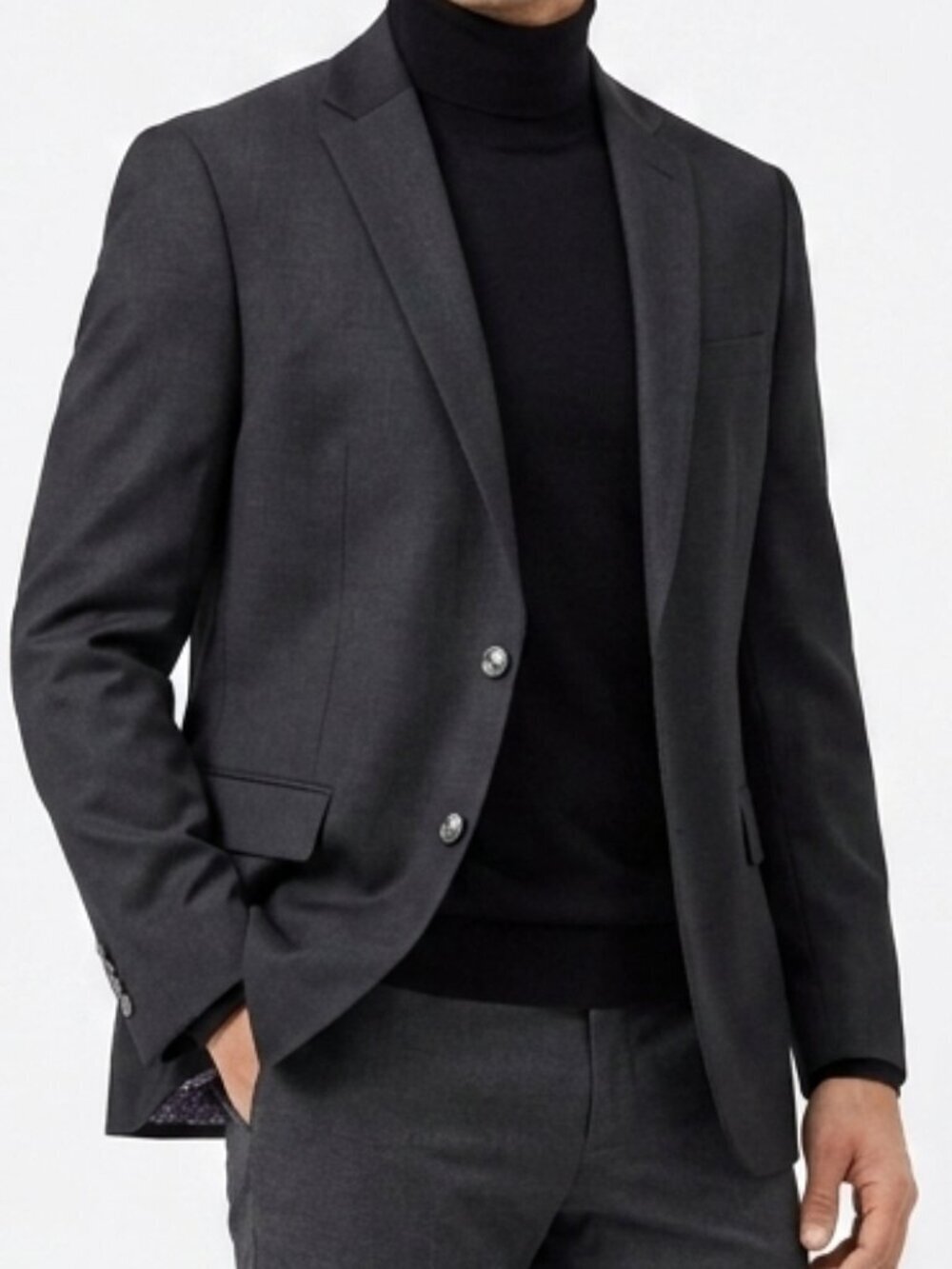 CHAPS Sport Coat Blazer Suit Jacket XL 46 Long Black